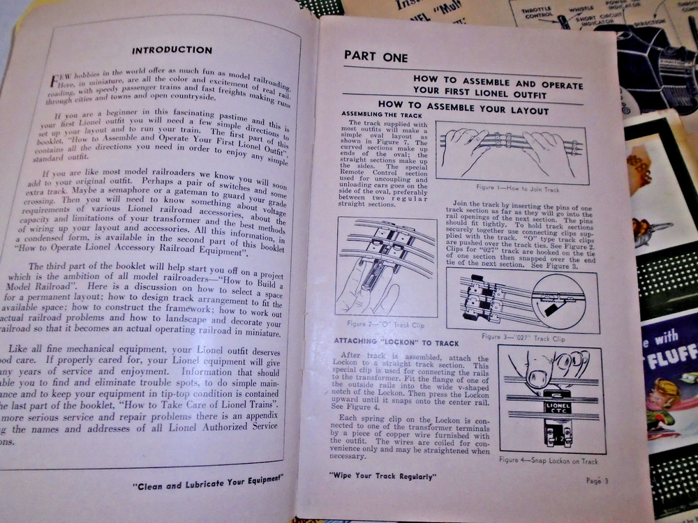 ASSEMBLING & OPERATING LIONEL TRAINS INSTRUCTIONS, 6 MINIATURE BILLBOARD SIGNS