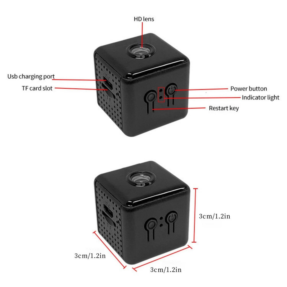 1080P HD Mini WiFi Camera w/Night Vision Motion Alert iOS Android Security Cam