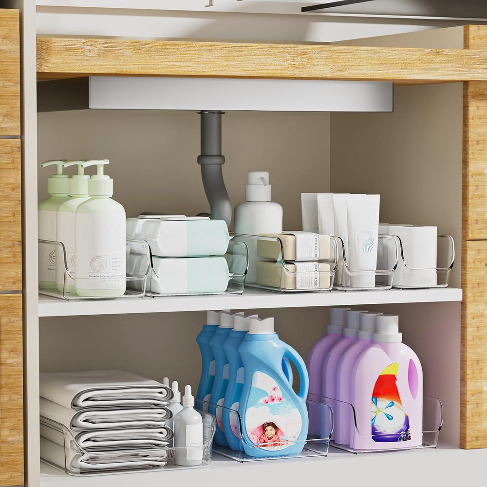 Clear Organizing Bins for Total Home Organization - Multi-Purpose Storage Soluti