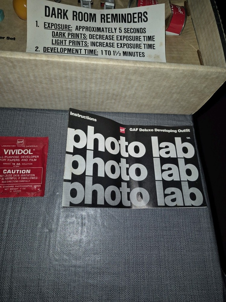 Vintage GAF Photo Lab Photo Developing Starter Set Original Box