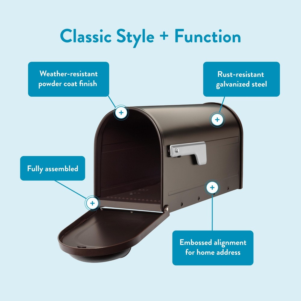 8830RZ-10 Winston Post Mount Mailbox, Rubbed Bronze