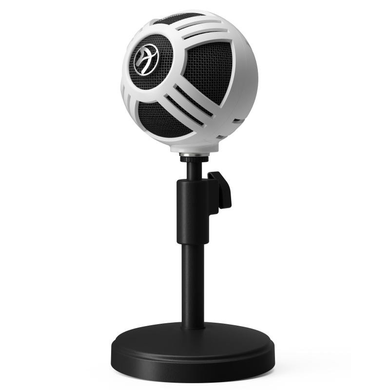 Arozzi Sphere Black, White Tabletop Microphone