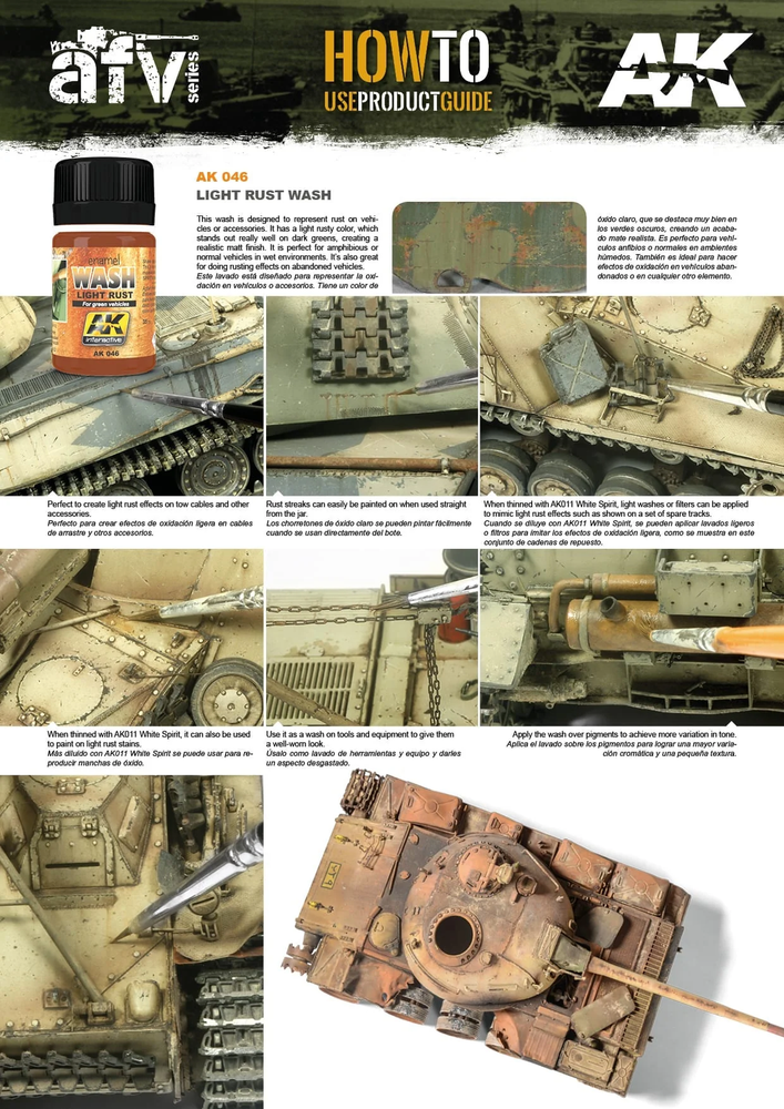 AK Interactive Light Rust Wash Enamel Paint 35ml Bottle