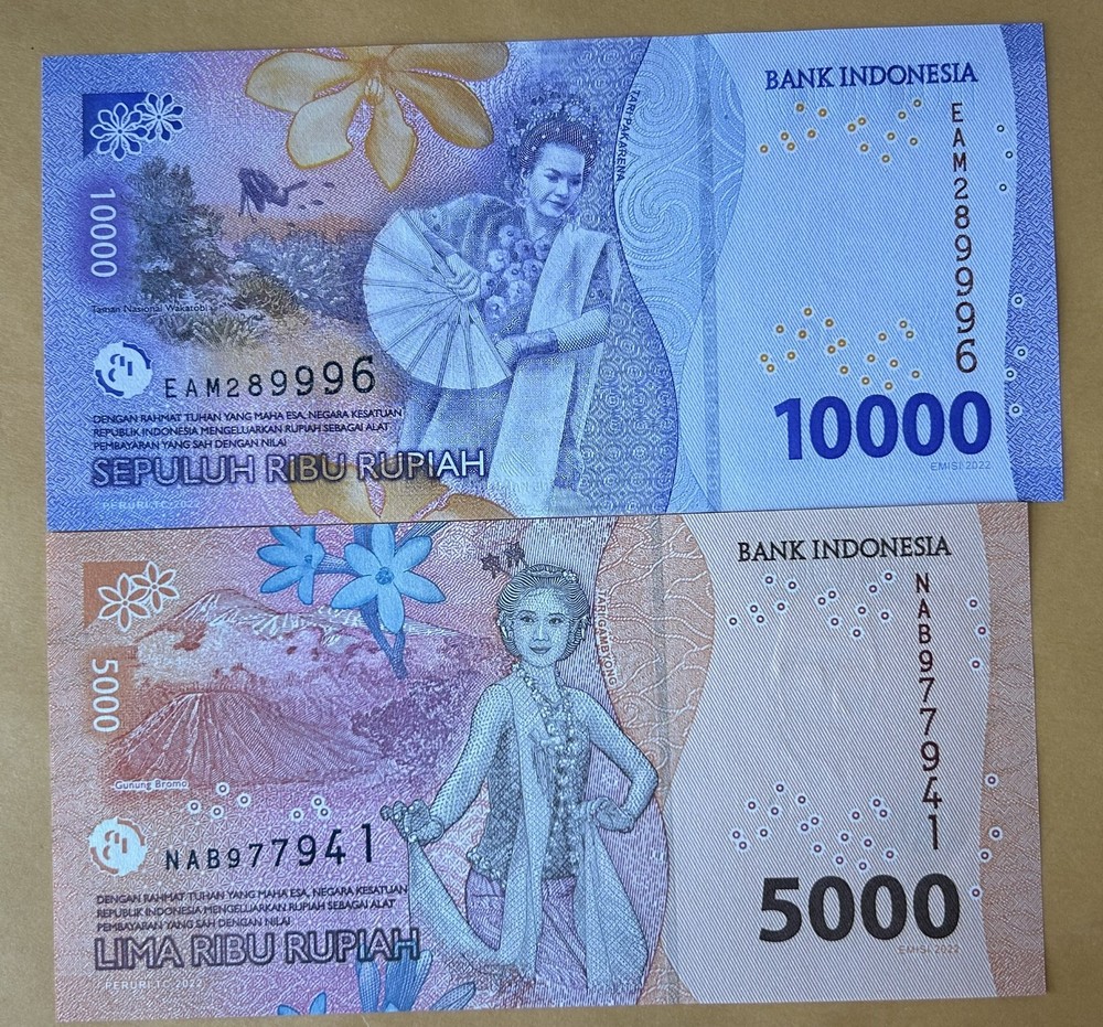 Indonesia . 5000, 10000 RUPIAH 2022 UNC