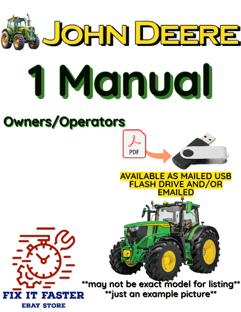 JOHN DEERE 5045D TRACTOR OWNERS OPERATORS MANUAL PDF FILE ON USB