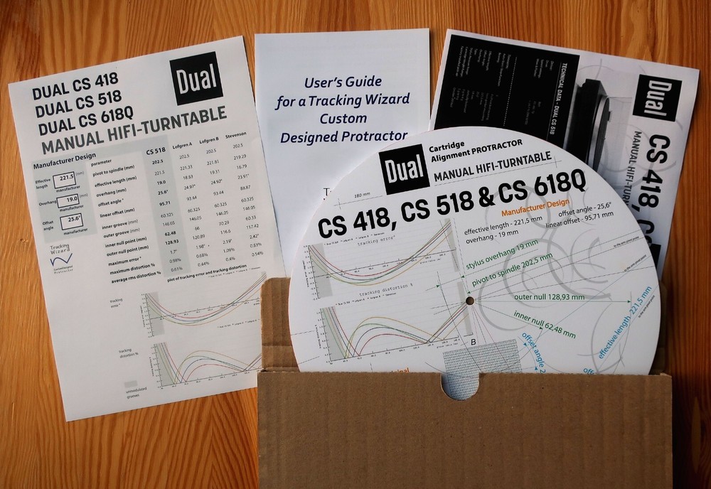 Dual CS 418 / CS 518 / CS 618Q Custom Designed Tonearm Alignment Protractor