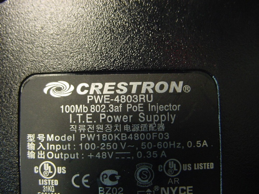 CRESTRON POE INJECTOR PWE-4803RU