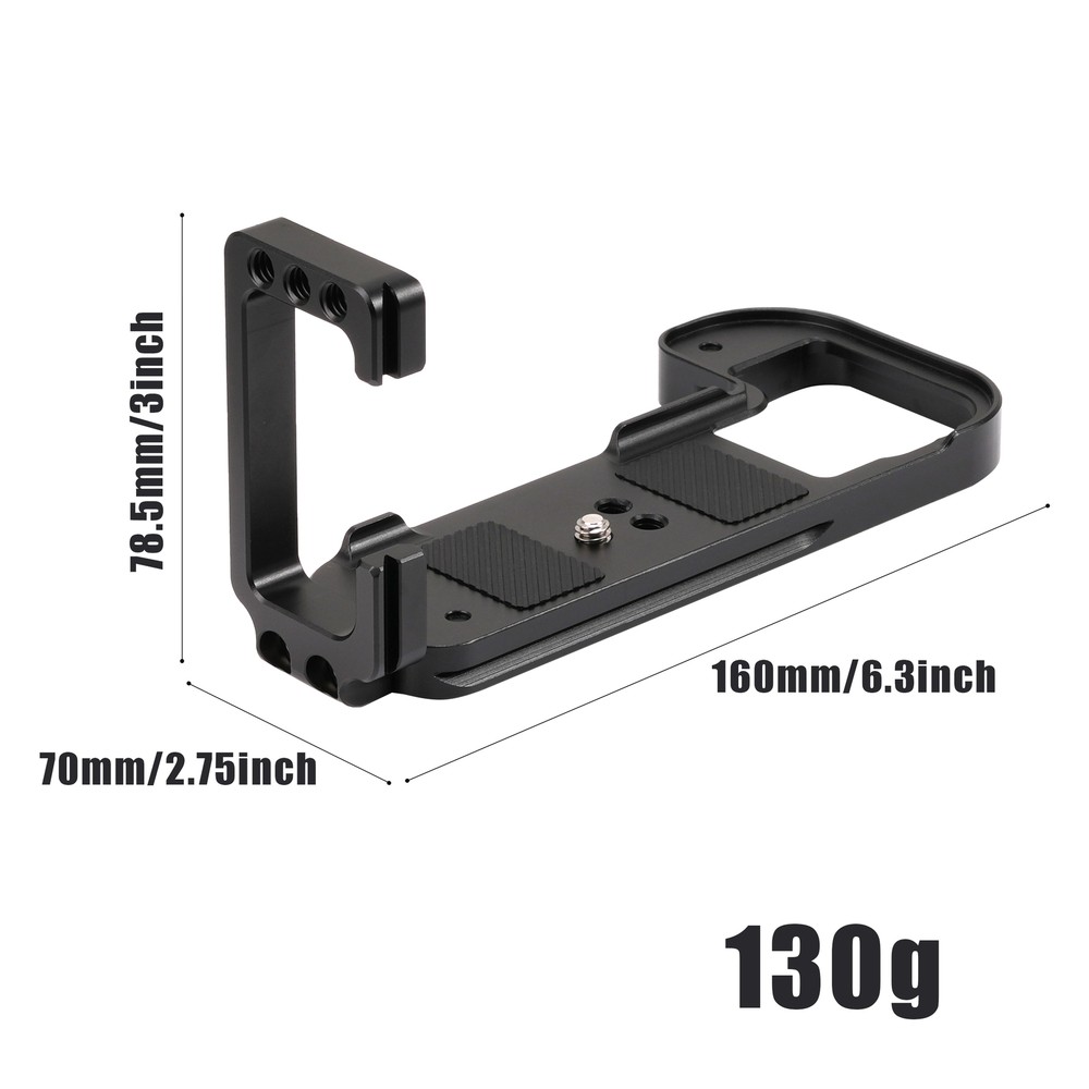 Vertical Quick Release Plate QR L Bracket for Nikon COOLPIX P1100 Camera - Black