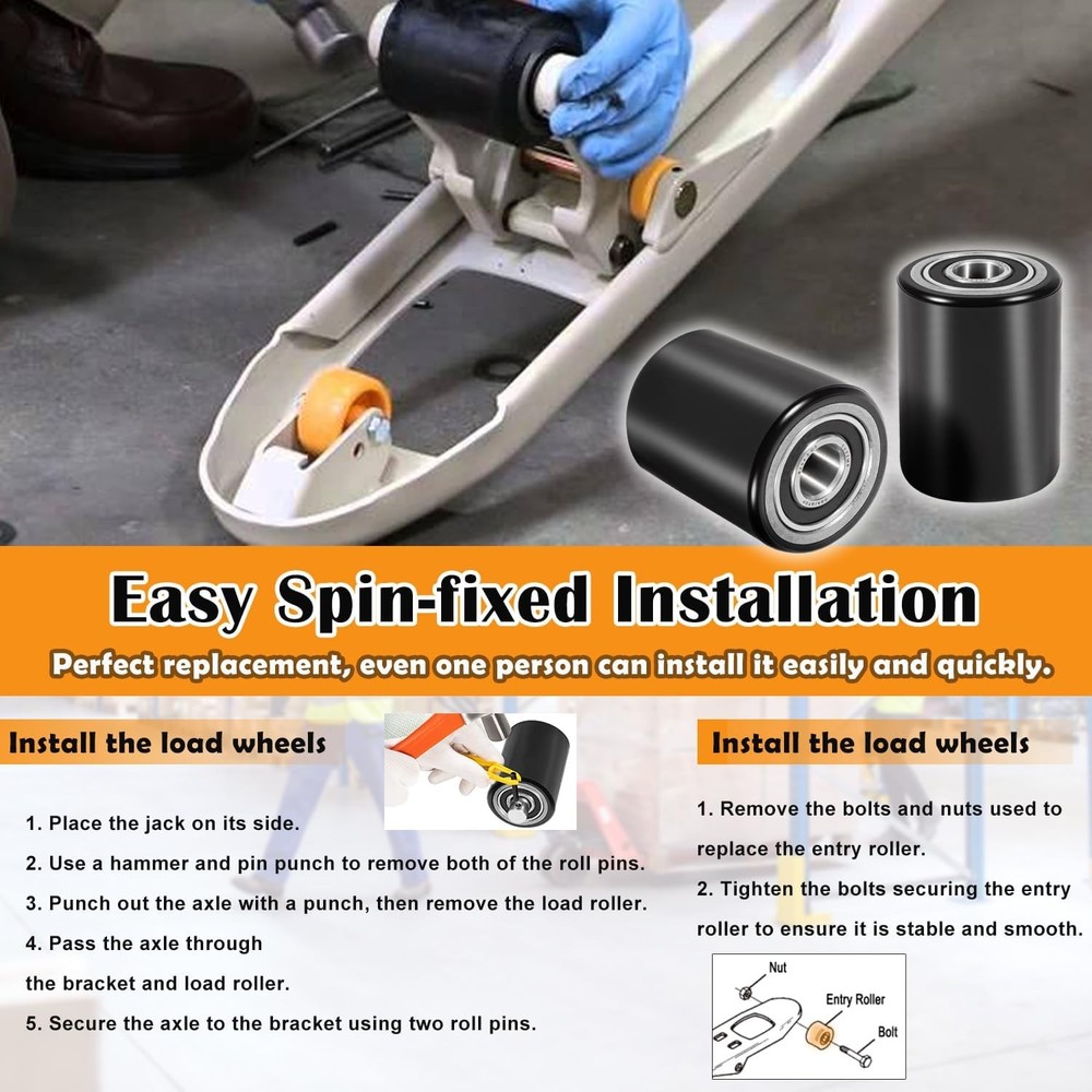 PTH50 Pallet Jack Front Load Wheels Replacement Kit for Crown PTH50 Pallet Jack