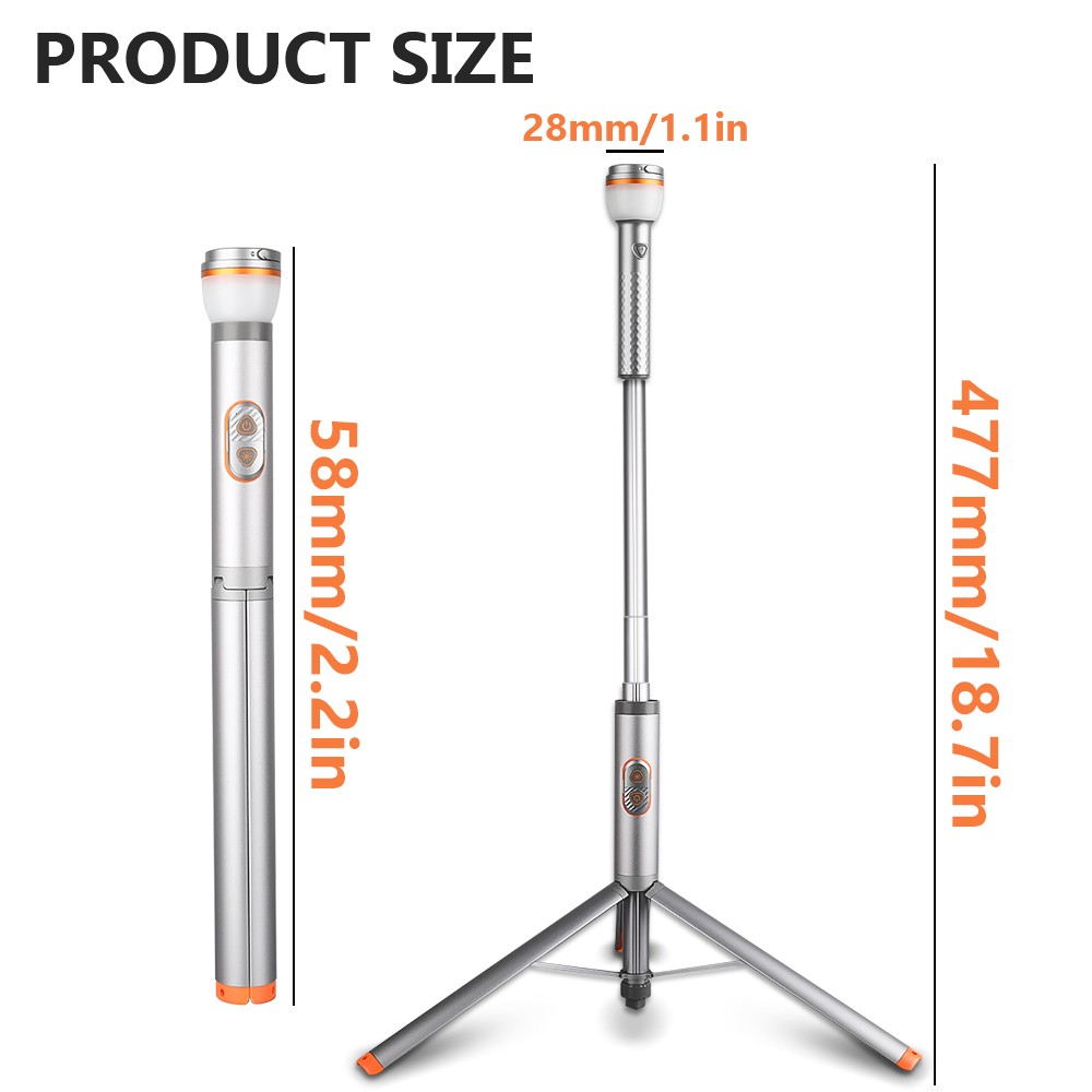 Smart Rechargeable Magnetic LED Flashlight Adjustable Height Camping Light US