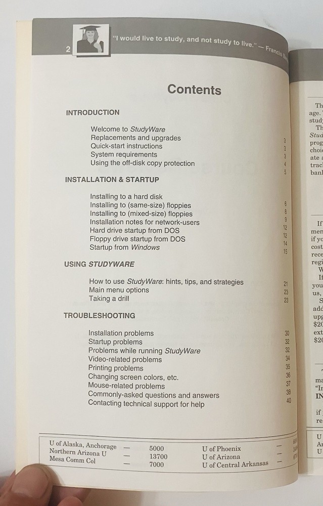 1993 Cliffs StudyWare Course Review User’s Manual, IBM Version Vintage Guidebook
