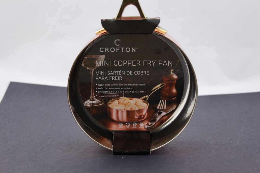 CROFTON COPPER 4.5" MINI FRY PAN BRASS HANDLE