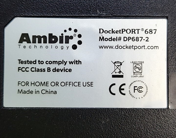 Ambir DocketPORT 687 DP678-2 Document Card Scanner SEE NOTES