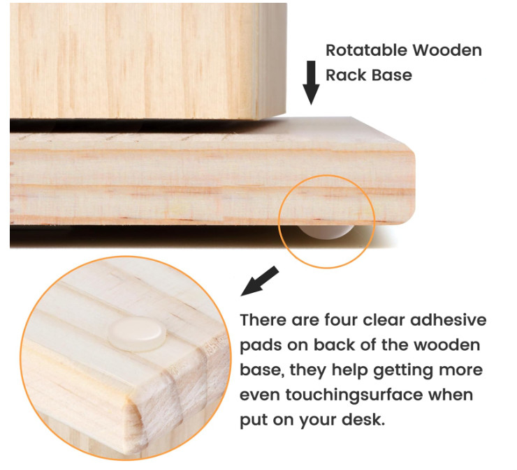 New brothread 93-Spool Rotating Thread Rack–Wooden Organizer for Sewing & Crafts