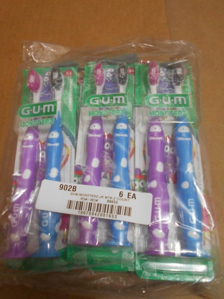 GUM Kids Monsters Toothbrushes - Soft, 6 ct ~
