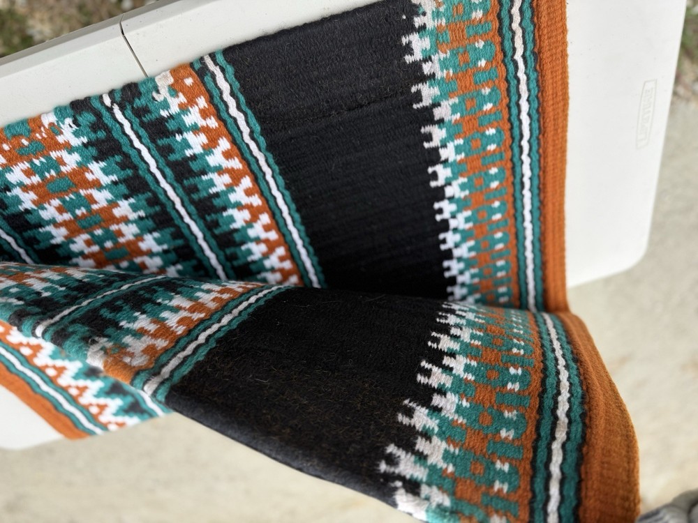 Western Show Saddle Pad Orange Teal