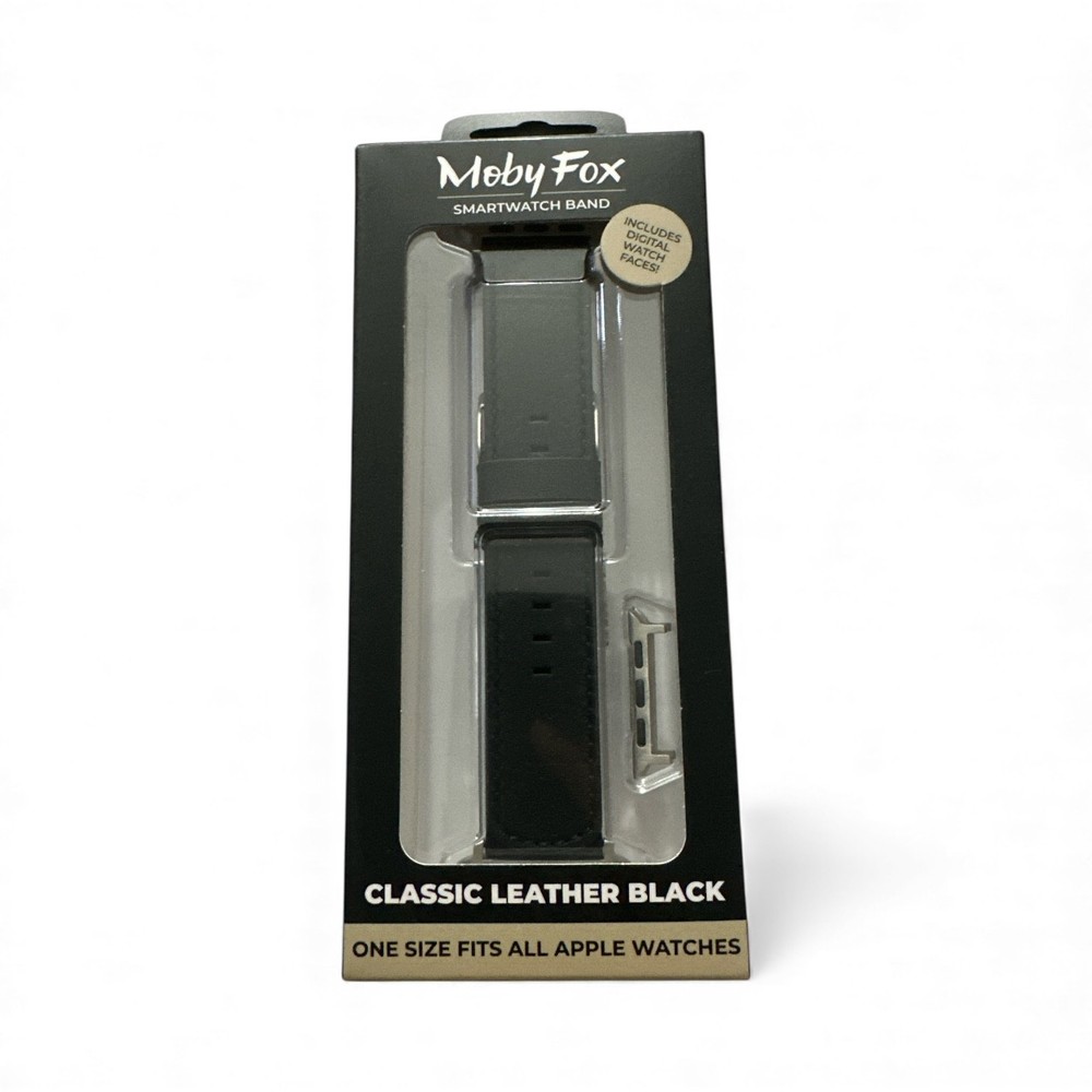 MobyFox Classic Leather Band Genuine Stitching ( Black )