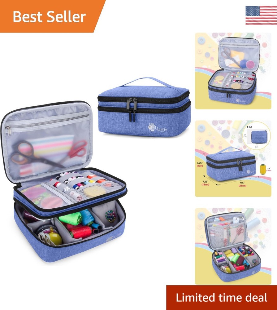 Compact Sewing Tool Organizer Bag with Removable Dividers for Easy Access