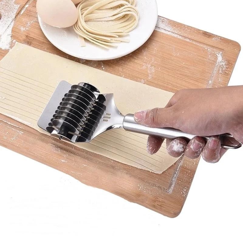Stainless Steel Manual Pasta Cutter Noodle Maker Kitchen Dough Roller Tool