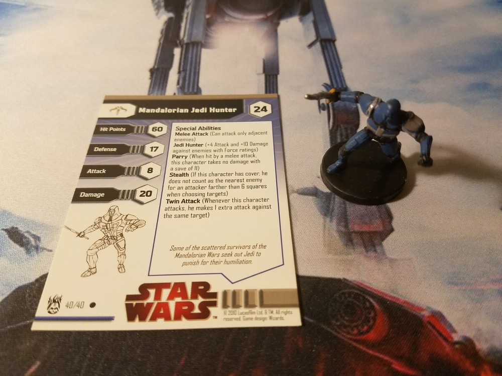 Star Wars Miniatures Dark Times 40 Mandalorian Jedi Hunter