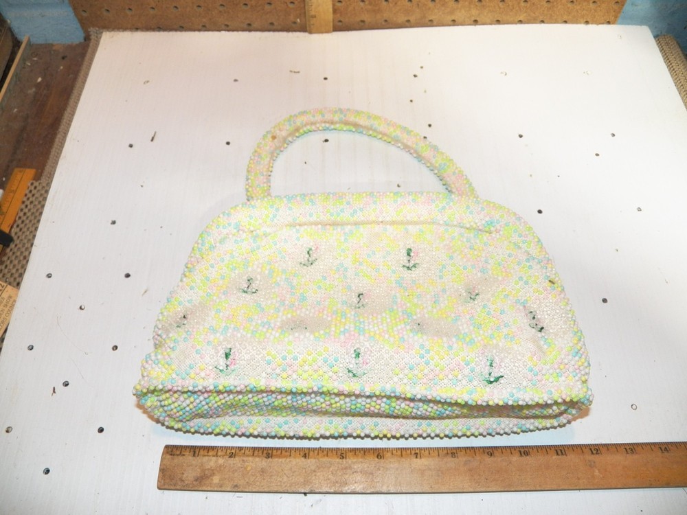 Vintage Multicolor Beaded Handbag