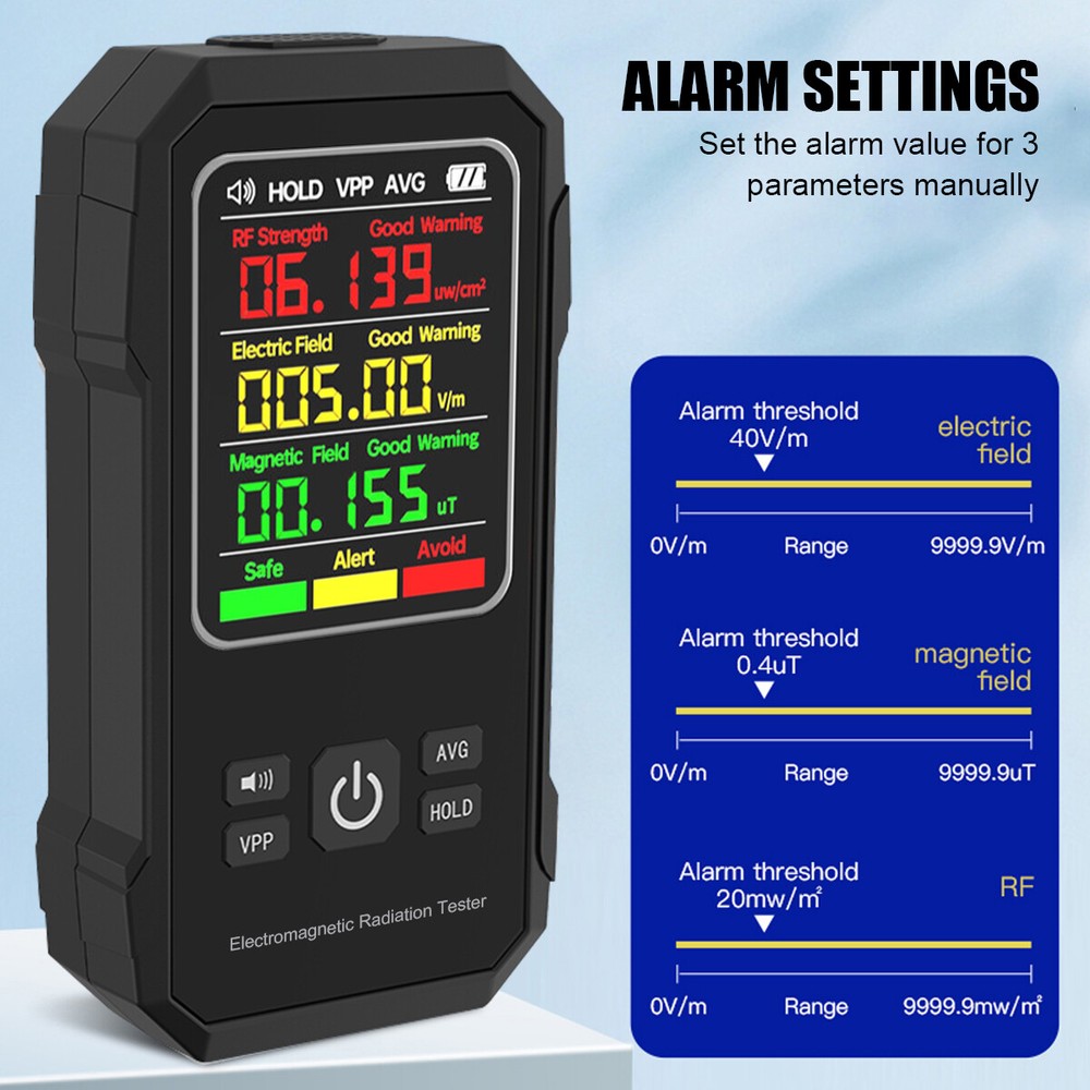 Digital EMF Meter Electromagnetic LCD Field Radiation Detector Geiger Counter