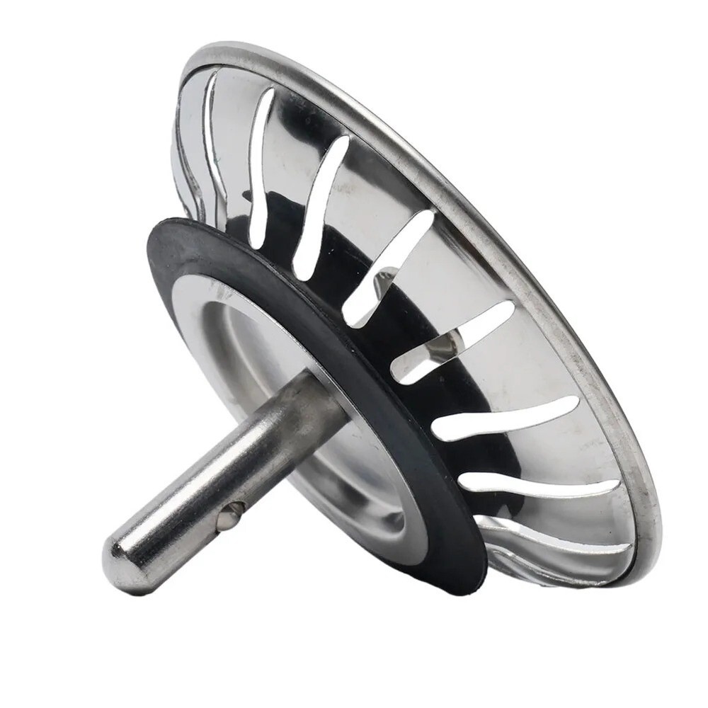 Premium Kitchen Sink Strainer Replacement Waste Plug Basin Drain Filter Steel