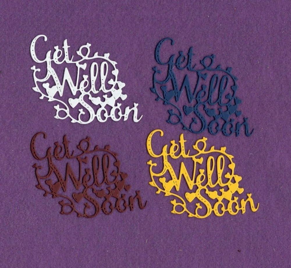 GET WELL SOON # 3 die cuts scrapbook cards
