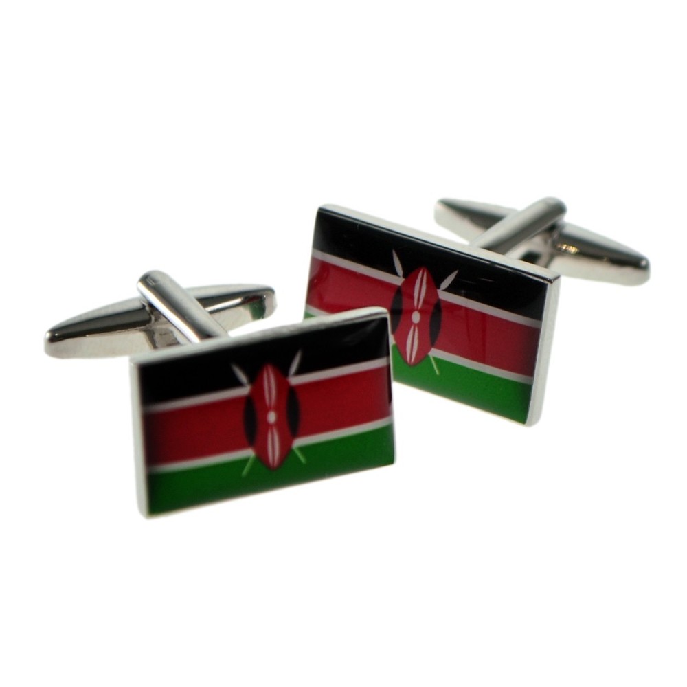 High Quality Kenya Flag Cufflinks