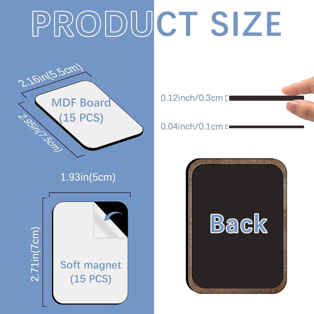 30 Pcs Rectangle Magnets for DIY Craft Sublimation Blanks