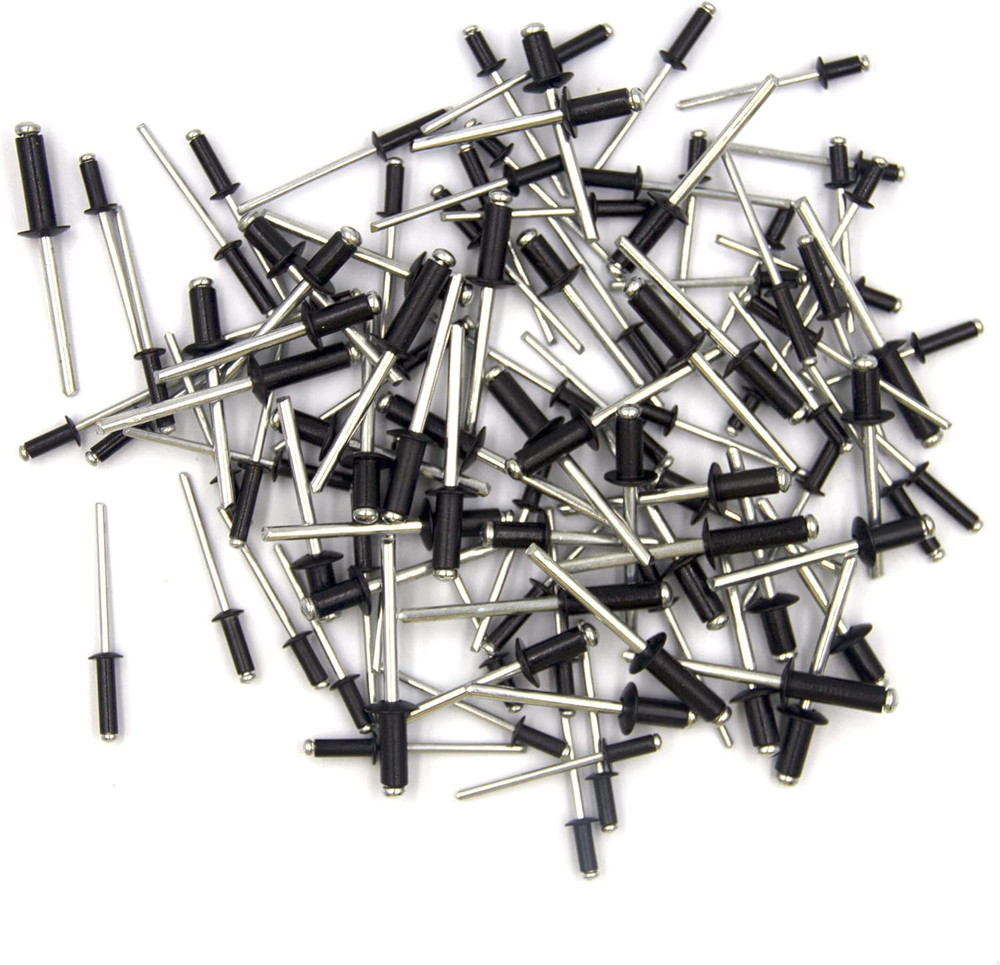 385Pcs 8 Sizes Aluminum Blind Rivets, Pop Rivets Assortment Kit (Black)