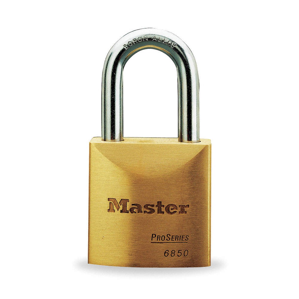 MASTER LOCK 6850NKA Keyed Padlock, 29/32 in,Rectangle,Gold 4EZG8