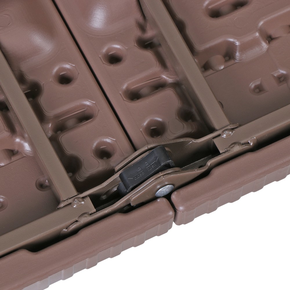 6FT Plastic Folding Table - Folds in Half w/ Carrying Handle Rectangular Brown
