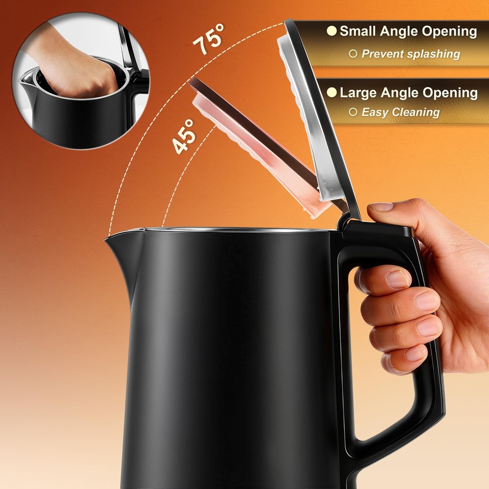 0.8L Electric Kettle, Small Electric Kettle with Double Wall Construction, 30...