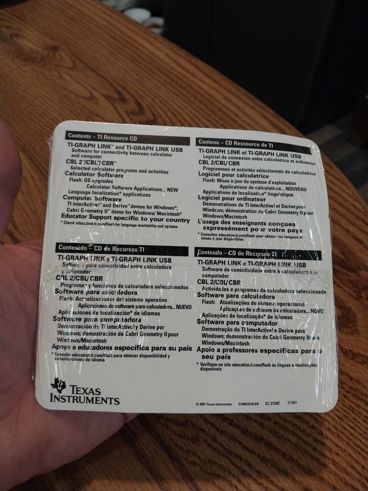 TI Resource CD Graphing Calculator Manual CD-Rom v2.4 Software Windows/Macintosh
