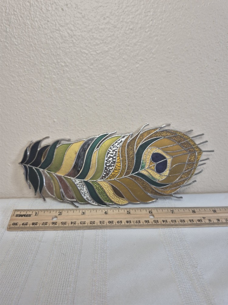 Metal Peacock Feather Art Decor