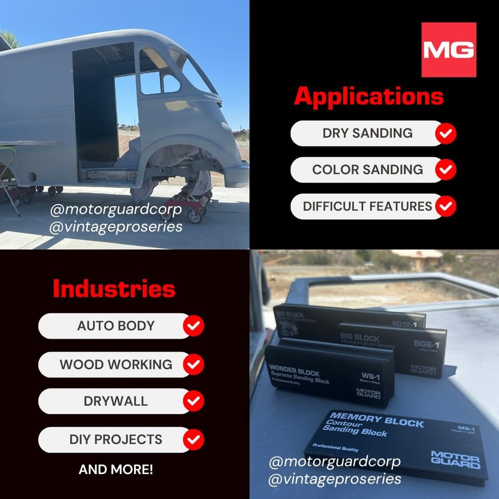 Motor Guard Memory Block Sanding Block MB1 Unique Flexible Sanding Solution