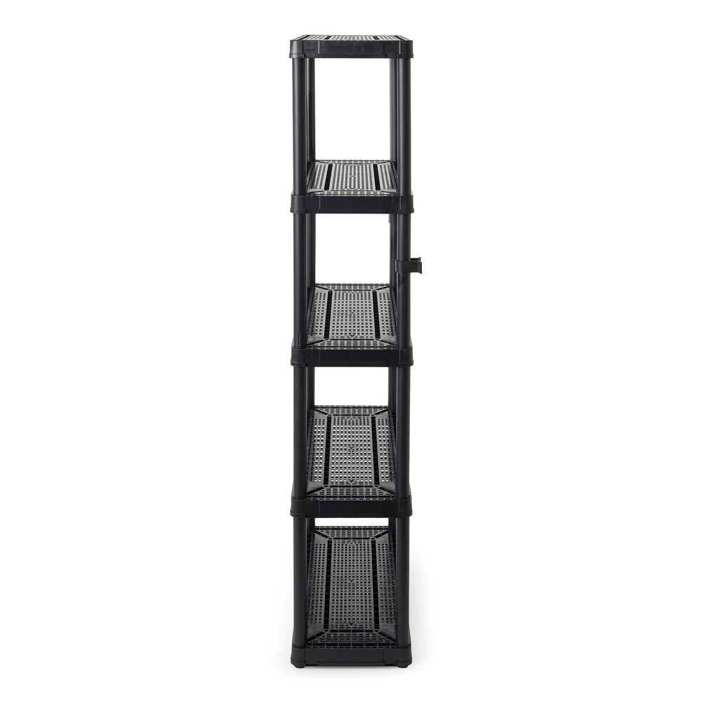 Gracious Living 5 Shelf Ventilated Medium Duty Storage Unit, Black (2 Pack)