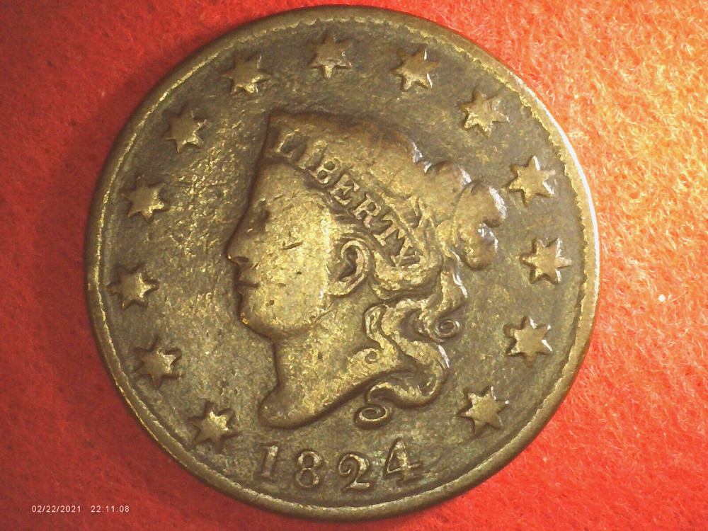 1824 Coronet Head Large Cent