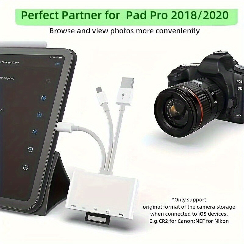 5 in 1 Multi-function TF/SD Card Reader USB OTG Adapter For iPhone/iPad/Samsung