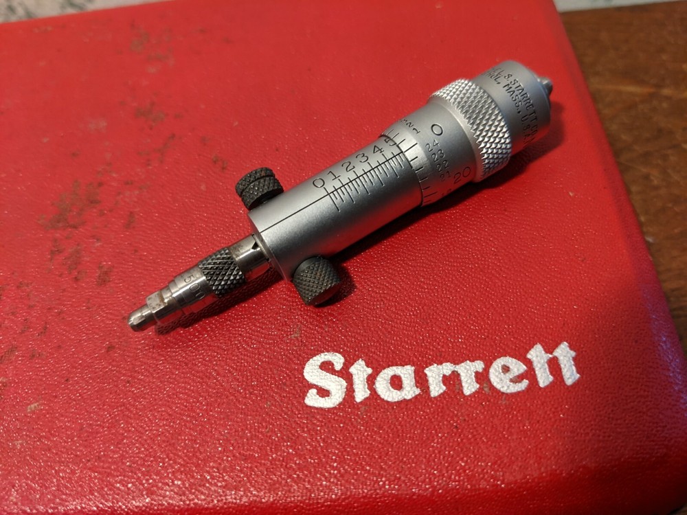 STARRETT ID INSIDE MICROMETER NO 124A w/ CASE - LOT4