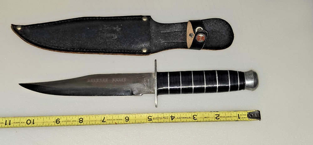 Vintage Fixed Blade Sheriffs Knife Japan with Sheath