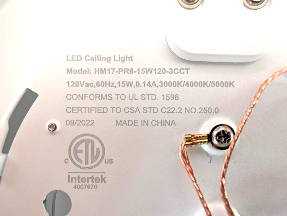 LED Flush Mount + Motion Sensor Model No. BLMS040715W-3CCT