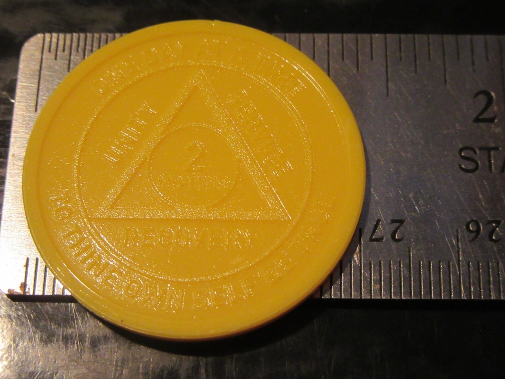Alcoholics Anonymous Plastic AA 2 Month Poker Chip Medallion Token