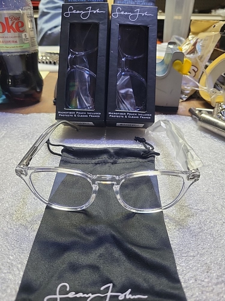 Blue Light Blocking  Glasses  SEAN JOHN Style Lenox, Clear.  UV