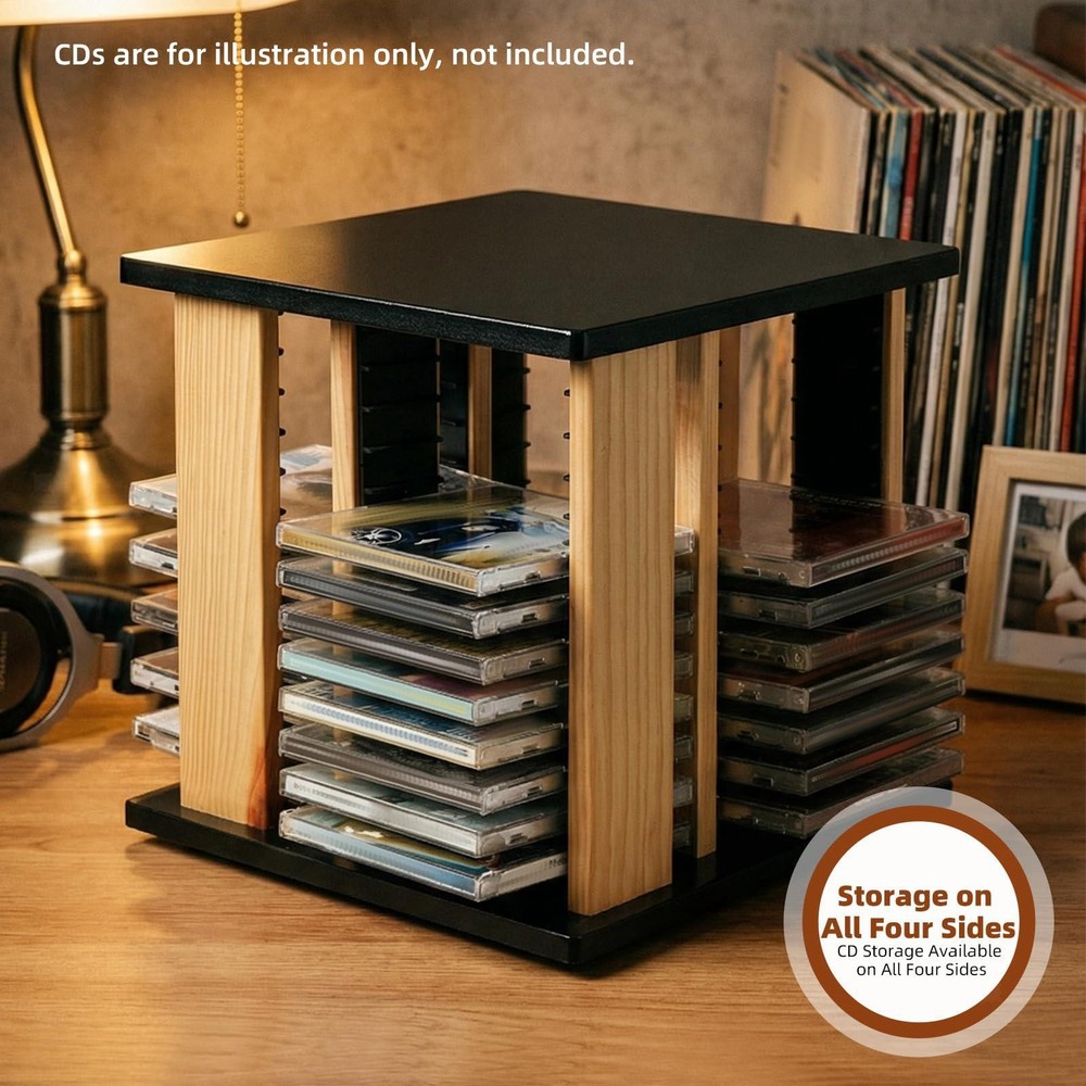 Desktop CD Storage Rack Saving Organizer Desktop DVD Media Disc Stand