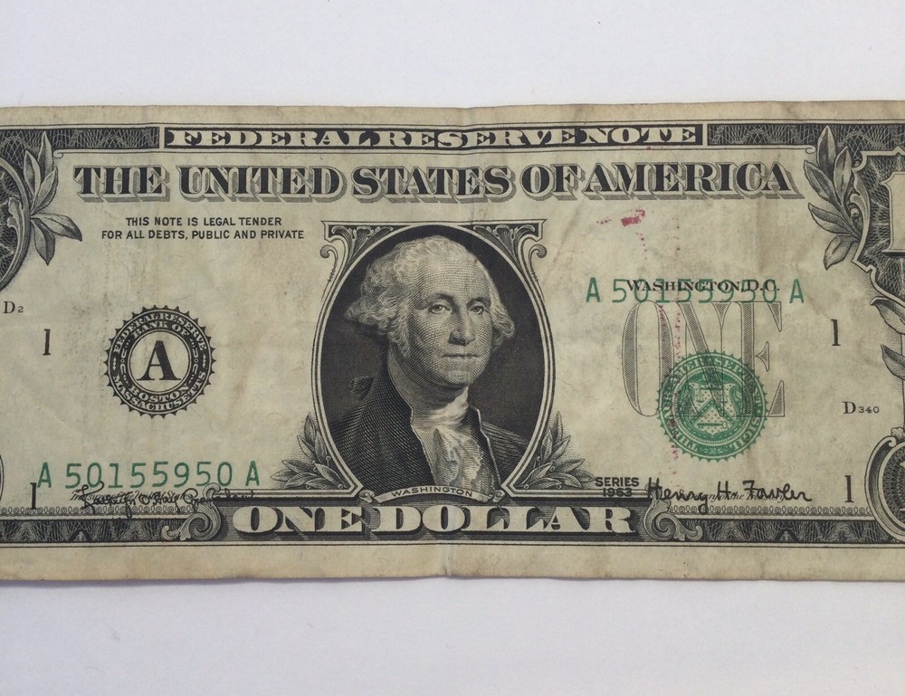 1963 $1 Federal Reserve Note Boston Error Overprint & Alignment Issue