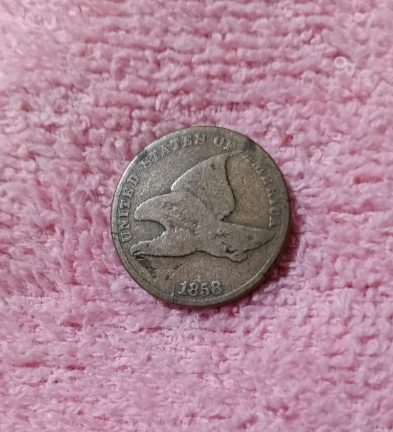 1858, Large Letters, Flying Eagle cent