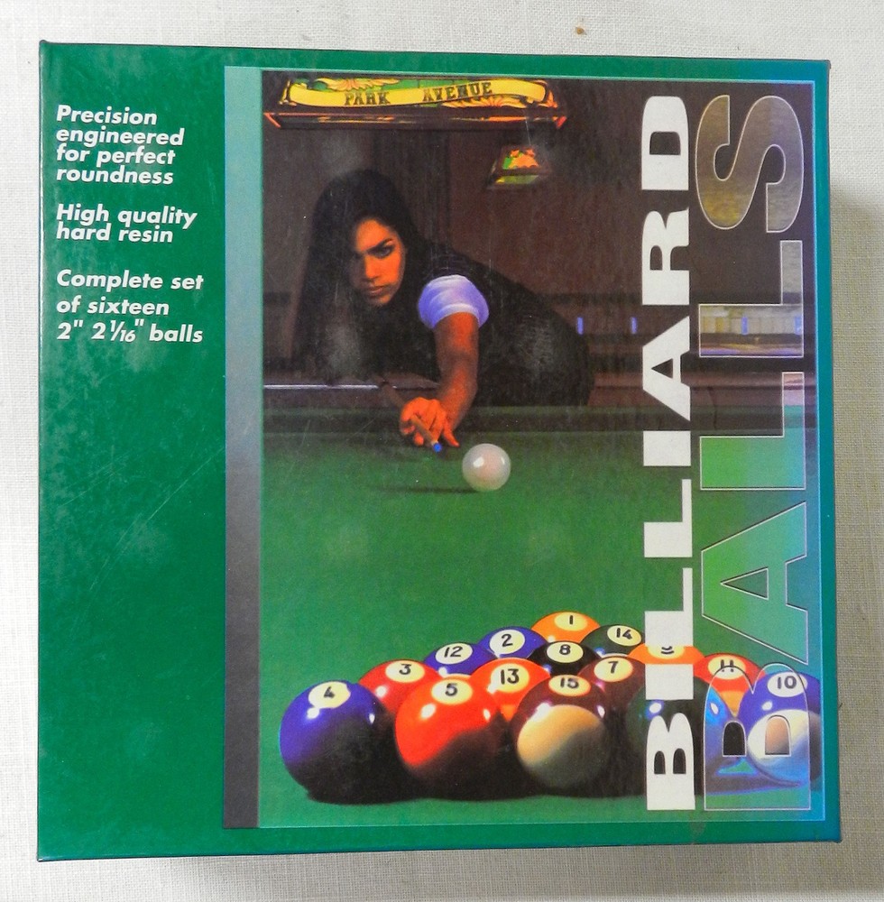BILLIARD POOLTABLE BALLS COMPLETE SET in BOX RESIN