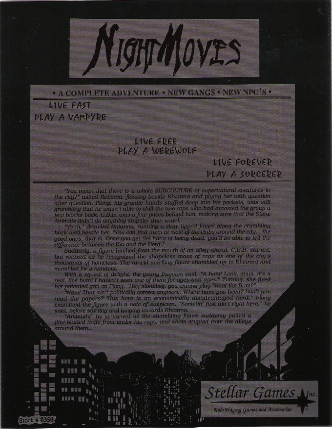 NightLife- Night Moves Sourcebook and Scenarios *FS